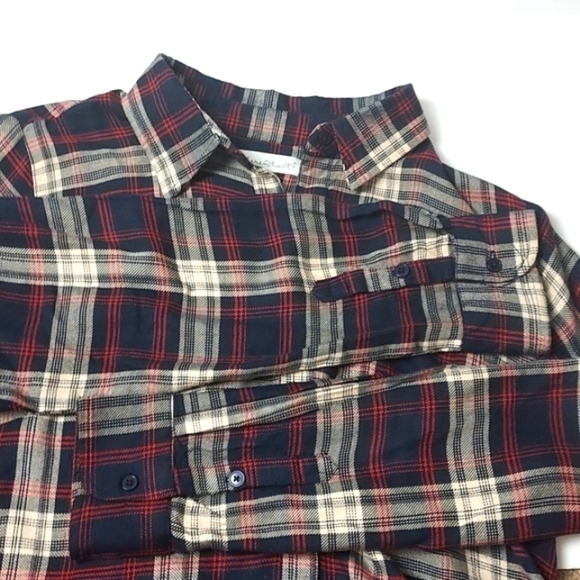 Karen Hart Plaid Tunic Button Back Size Medium - Picture 9 of 13